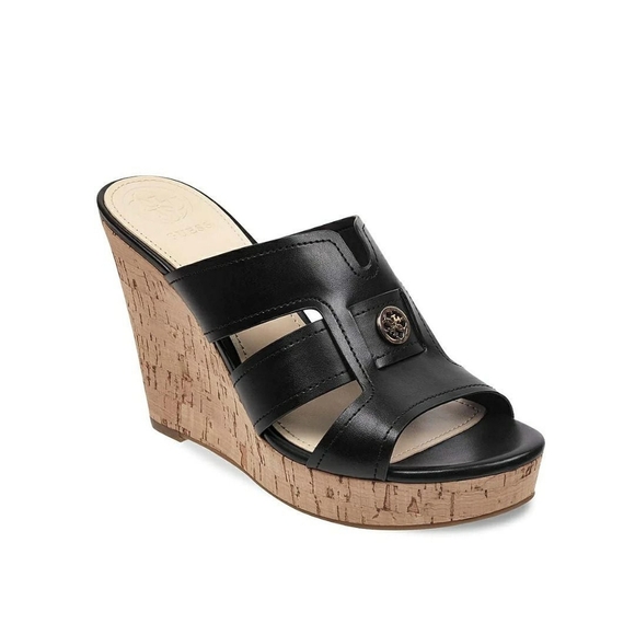 Guess Black Wedge Sandals - Picture 1 of 8